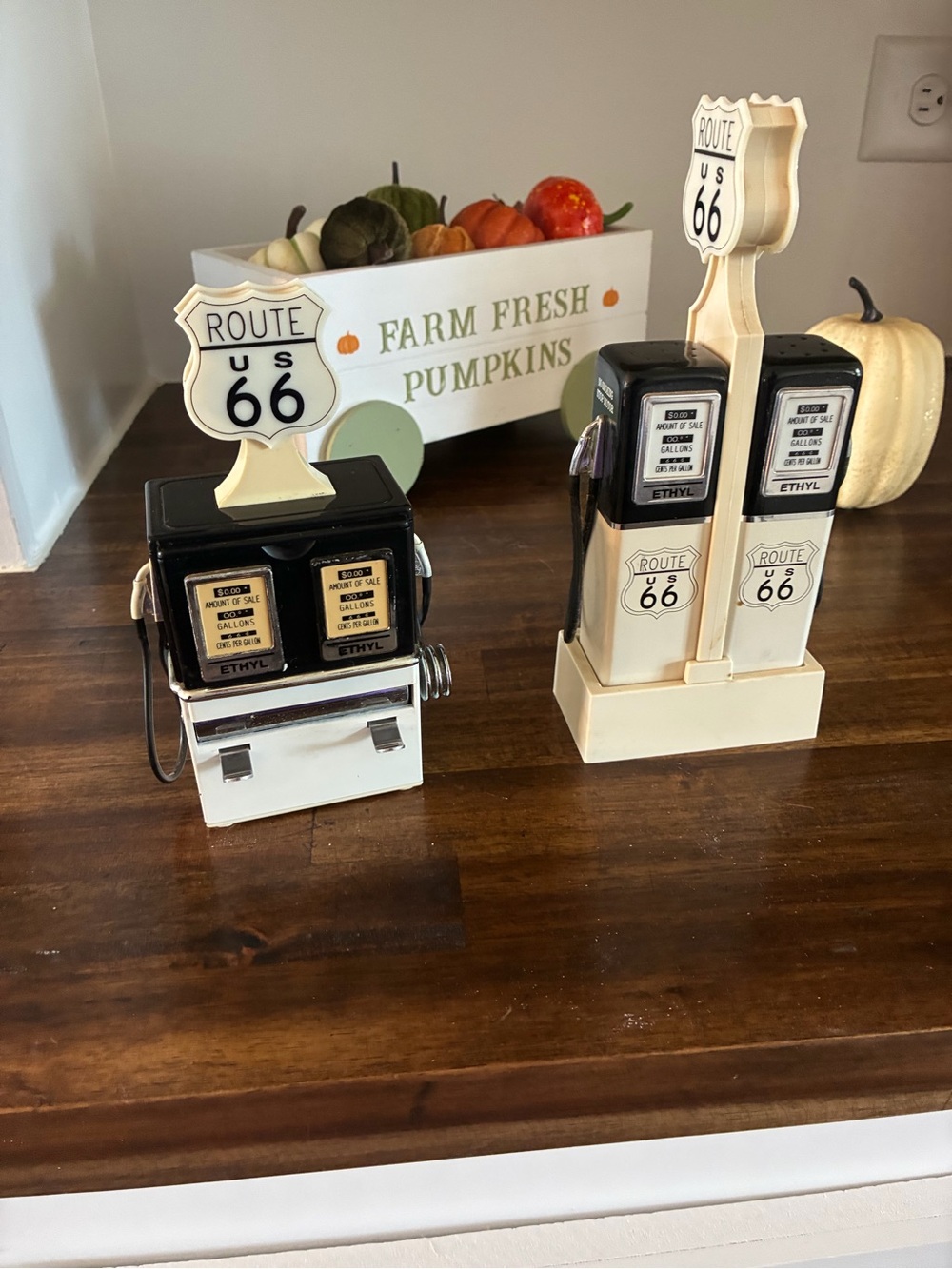 Vintage Route 66 Retro Salt & Pepper Shaker and Toothpick Dispenser